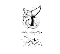 Tatouage temporaire étoile - Lune et plante - Durée de vie de 15 jours - Nouvelle technologie magique - Autocollant semi-permanent imperméable (02)