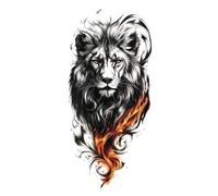 Tatouage temporaire imperméable, 8 feuilles, motif lion, loup, tigre, for homme, bras, faux tatouage(QXQB-1138)