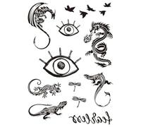 Tatouage temporaire imperméable for homme et femme, 8 feuilles, motif tête de taureau, for le cou, la main, le dos, art corporel(LC-115)