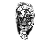 Tatouage temporaire imperméable, motif forêt, lion, tigre, ours, femme, léopard, loup, art corporel, bras, faux tatouage, homme, 8 feuilles(XQB-371)