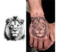 Tatouage temporaire Lion, dure jusqu'à 15 jours, autocollant semi-permanent magique imperméable, nouvelle technologie.