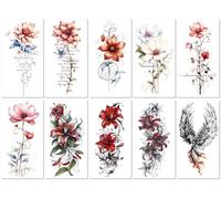 Tatouage Temporaire Réaliste En Forme De Grande Rose Rouge, Transférable À L'Eau 114 * 210MM A041