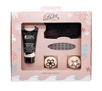 Set pour Tatouages Temporaires - Make Up Noir et Tampon + 80 Strass Autocollants + 2 Pierres à Tatouer - Taille S