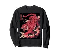 Tatouage Tigre Japonais Vintage féroce Ukiyo-e Tora Sweatshirt