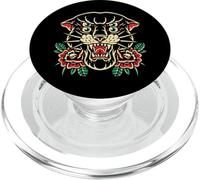 Tatouage Traditionnel Flash Vintage Tatouage Artiste Encrit Panthère PopSockets PopGrip pour MagSafe