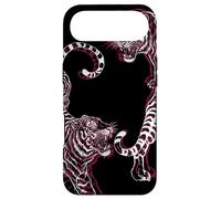 Tatouage Vintage féroce Twin Tigers Rugissant Style Wildlife Art Coque pour iPhone Air