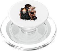 Tatouage Vintage Gothique Motard Couple crâne Flamboyant Art PopSockets PopGrip pour MagSafe
