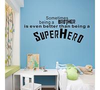 tatouage vinyle Autocollant 42*102cm Superhero USA symbole commencent parfois un frère .. décoration art amovible pour pépinière de chambre