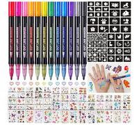 Tatouages à paillettes pour enfants, marqueurs de tatouage temporaires à paillettes pour la peau, kit de tatouage à paillettes, tatouages temporaires, paillettes pour le visage, remplissage de sacs de