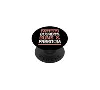 Tatouages Bourbon Guns and Freedom USA Patriotic Dad American PopSockets PopGrip Adhésif