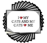 Tatouages bouteille d'hiver - Autocollant durable facile à appliquer pour décoration de chasse avec inscription « I Love My Cats & My Cats Love Me » (8 x 12 cm)