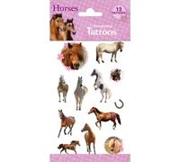Tatouages de chevaux colorés 12pcs