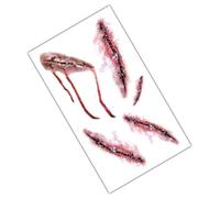 Tatouages de cicatrices d'Halloween pour fête - de fausses blessures, de maquillage sanglants 3D, attrait visuel amélioré | temporaires réalistes pour blessu
