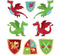 Tatouages Dragons Chevaliers 16 Pièces Incolore