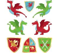 Tatouages Dragons Chevaliers 16 pièces - MegaCrea