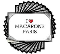 Tatouages durables pour pare-chocs | I Love Macarons Paris Fire Autocollant pour maman (6 x 9 cm)
