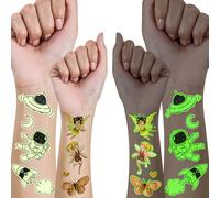Tatouages enfants de l'espace, 20pcs Glow Kids Tattoo Stickers, Temporary Tattoos Easter Gifts, Kids Easter Favours, Giveaway Kids Birthday Party Gifts