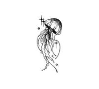 Tatouages Éphémères À Base De Plantes, Motif Méduse Étoilée - Imperméables, Longue Tenue, Effet Juteux, Romantiques, Pour La Clavicule