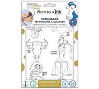 tatouages éphémères à colorier zodiaque terre air - générique gt42529 Noir G