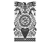 Tatouages Éphémères Art Tribal Viking 14x30cm