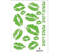 Tatouages Ephemeres Bisous Kiss Néon Fluo UV Phosphorescents Réagit aux Lumières UV Lèvres Baisers Bouche Peace Love Hypoallergénique Tattoo Temporaires Lumineux la Nuit Sexy Coquin Idée Cadeau