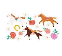 Tatouages Éphémères Cheval Fleur 16 Motifs Multicolore