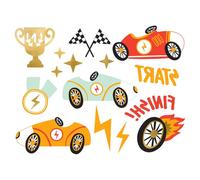 Tatouages Éphémères Course Auto Rétro 11 Motifs