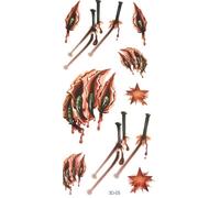 Tatouages éphémères griffe loup garou et clou Tattoo effet 3D - Tatoo temporaire Halloween