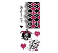 Fiestas Guirca - Tatouages éphémères - Harley Quinn - 30x14 cm - Noir - 15839