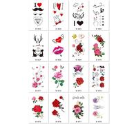 Tatouages Éphémères Imperméables Avec Des Cœurs, Des Dessins Animés, Des Motifs Personnalisés, Des Fleurs Longue Durée, Des Lettres Anglaises Et Un Style Frais Et Minimaliste. 60 * 105mm A099