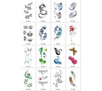 Tatouages Éphémères Imperméables Avec Des Cœurs, Des Dessins Animés, Des Motifs Personnalisés, Des Fleurs Longue Durée, Des Lettres Anglaises Et Un Style Frais Et Minimaliste. 60 * 105mm A098