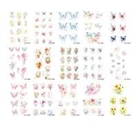Tatouages Éphémères Papillons D'Été Colorés, Imperméables, Longue Tenue, Jolis Autocollants Pour Les Doigts Et La Clavicule, Petits Motifs 11 * 18cm