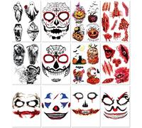Tatouages Éphémères Pour Le Visage, Cicatrices Effrayantes, Autocollants Transparents Et Imperméables Pour Halloween 240 * 170MM A066