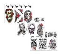 tatouages éphémères têtes de mort halloween - ptitclown 23146 Noir