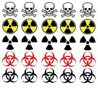 Tatouages éphémères Symbole d'avertissement : Biohazard, Radiation, Poison Halloween Tatouage
