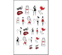 Tatouages Ephemeres Temporaires Femme Pin-Up Sexy Femdom Maitresse Coquin HotWife - Mini Tattoo Éphémères Mistress Stickers Corps Adulte (x21)