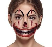 tatouages éphémères visage clown 30x14cm - guirca 15837 Rouge G