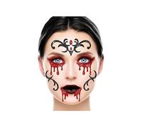 tatouages éphémères visage pailleté vampire 20cm - guirca 15861