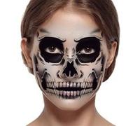 tatouages éphémères visage squelette 30x14cm - guirca 15836 Noir G