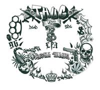 Tatouages Éphémères Voyou Terreur Gang Enfer Noir