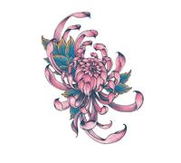 Tatouages floraux temporaires adultes pour femmes Tatouage temporaire réaliste Faux tatouage Fleurs (Autocollant de tatouages temporaires 4)