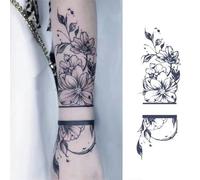 Tatouages floraux temporaires adultes pour femmes Tatouage temporaire réaliste Faux tatouage Fleurs (Tatouage Semi Permanent 11)