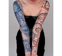 Tatouages floraux temporaires adultes pour femmes Tatouage temporaire réaliste Faux tatouage Fleurs (Autocollant de tatouages temporaires 43)