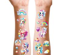 Tatouages Licorne Pour Filles,Lot De 12 Faux Tattoos Pailletés Pour Cadeaux D'anniversaire D'enfants,Tatouages Unicorn Doux Pour La Peau.