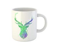 Tatouages Magnifiques De Cerfs Blancs À L'Aquarelle - Livre De Coloriage Pour Adultes - Animal Tasse À Café Céramique Tasse À Thé Unique Mug Idée Cadeau Pour Noël Anniversaire Collègue 330Ml