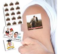 Tatouages personnalisés temporaires 1.2/1.6/1.9/2.4 pouces personnalisés tatouages nom logo visage photo pour adultes mariage anniversaire fête de la sainte-valentine visage amusant (Style 9)