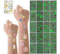 Tatouages Phosphorescents Pour Enfants - 200 Autocollants De Tatouage Sur Le Thème Des Sirènes Et Des Animaux Mignons, Cadeaux De Fête Parfaits Pour Enfants Garçons Et Filles, Cadeaux d'Anniversaire