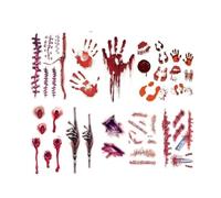 Tatouages Plaies Halloween Sang Réaliste Cicatrice Adulte | Effets blessures réalistes, imperméables, faciles à appliquer, parfaits pour cosplay horreur.(40PCS-RANDOM-STYLE)