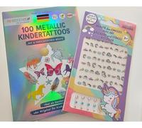 Tatouages pour enfants + autocollants pour ongles : 100 tatouages métalliques d'animaux et créatures mythiques, 72 autocollants autocollants et 24 autocollants pour ongles en strass, parfaits pour les