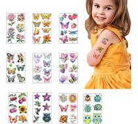 Tatouages Printaniers Pailletés Pour Enfants,Fleurs,Papillons,Fraises,Cerises,Tournesols,Coccinelles,Libellules,Oiseaux,C?Urs,Décorations De Fête Printanières